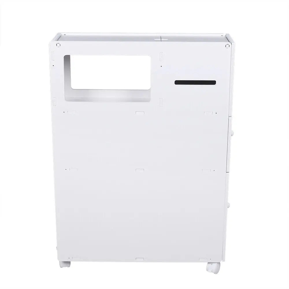 Floor Standing Slim Bathroom Storage Cabinet, White Narrow Cupboard Shelf