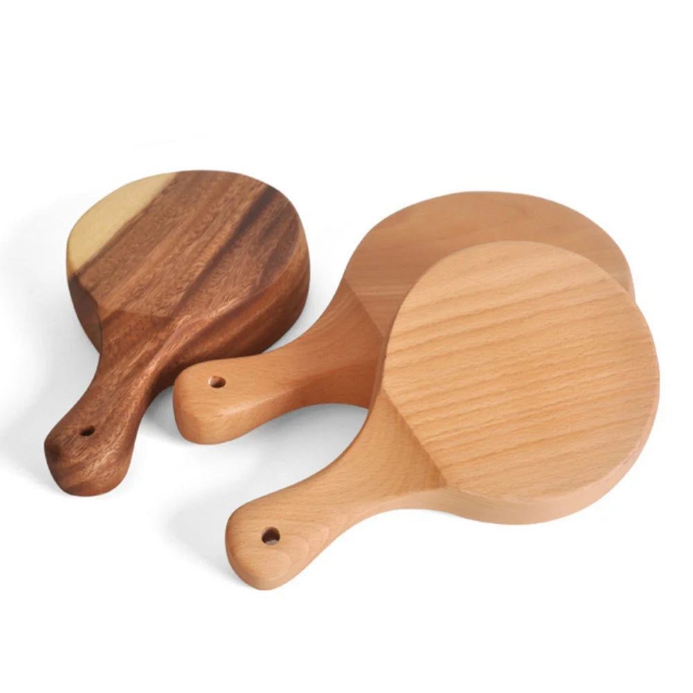 Wooden Bowl with Handle Kitchen Household Wood Fruit Bowl Salad Bowl For Home Restaurant Food Container