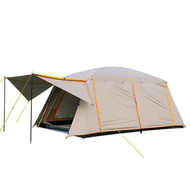 Small Fully Covered Large Size Ultralarge 4 6Persons Double Layers Outdoor 2living Rooms and 1hall Family Camping Tourist Tent