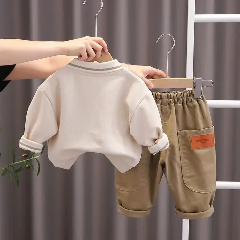 New Autumn Spring Kids Casual Tracksuit Children Boy Girl Cotton Hoodies Jacket Pants 2Pcs/Set  Sport Suit 1 2 3 4 5 Ages