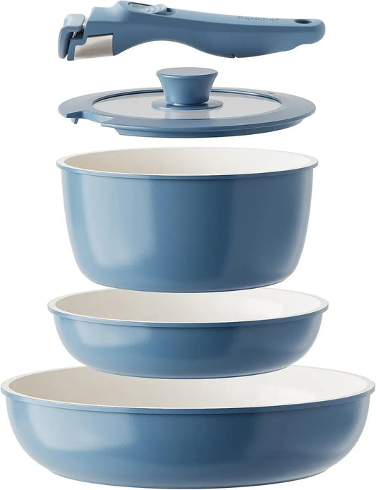 Redchef Ceramic Cookware Set, Removable Handle Pots And Pans Non Stick, Rv Cookware Set