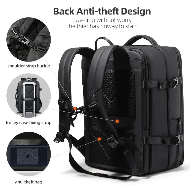 17.3''Laptop Backpack For Men USB Port multi-function Bag High-quality Oxford Expandable Backpack Large Capacity Travel Backpack