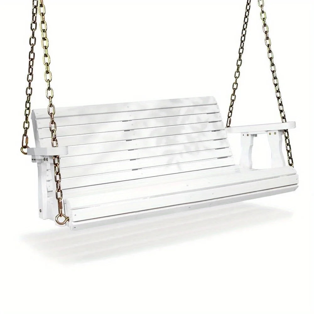 4FT heavy duty 880 lb outdoor swing bench Wooden porch swing with chain