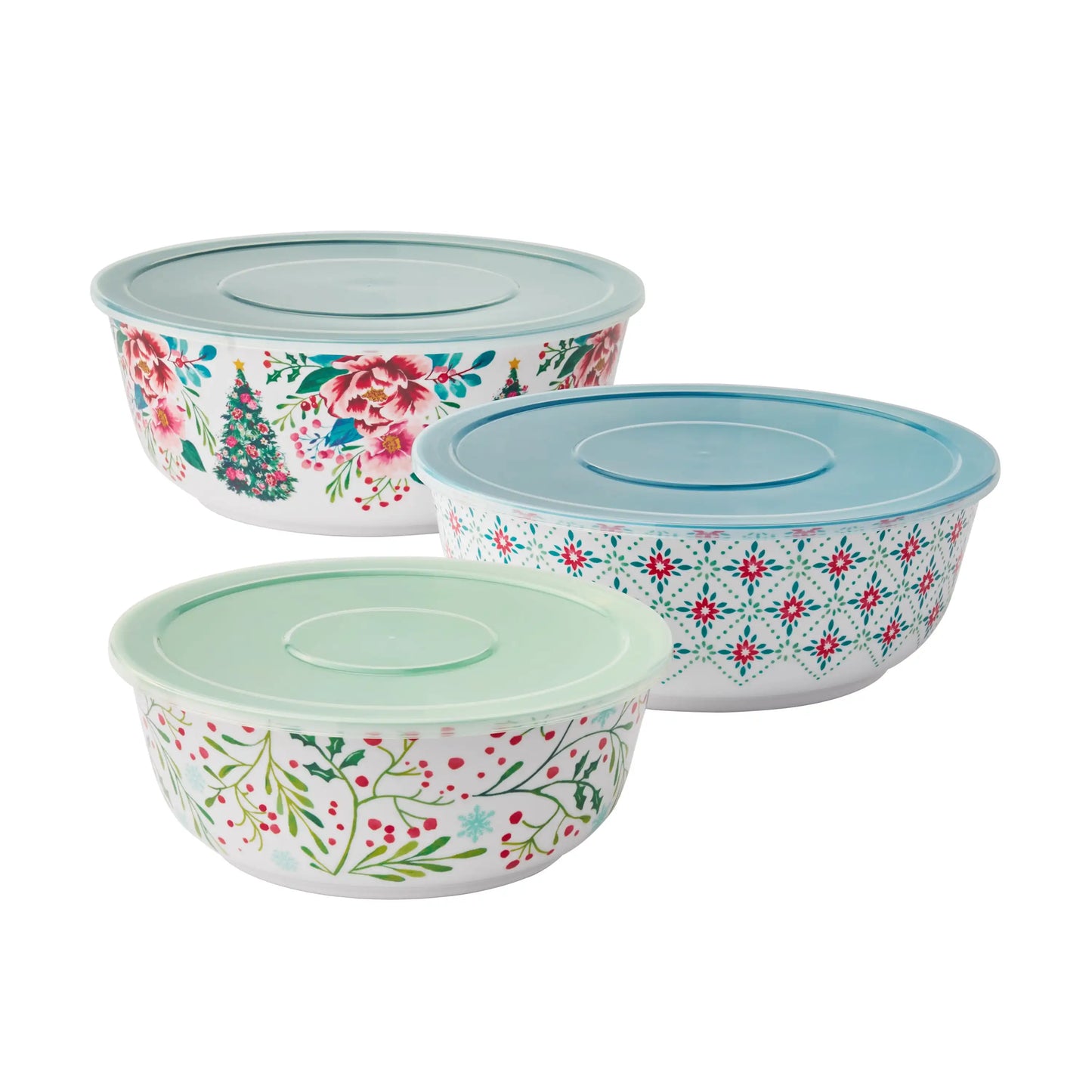 6-Piece Merry Meadows Melamine Bowl Set Perfect for indoor & outdoor use BPA Free Dishwasher safe Bowls nest for easy storage