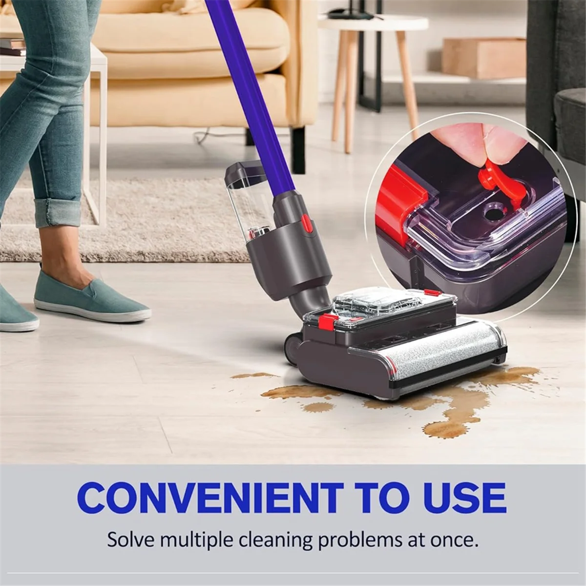 Electric Wet Dry Mopping for V15 V8 V7 V10 V11 Vacuum Cleaner Automatic Cleaning Roller Brush for Hard Floors