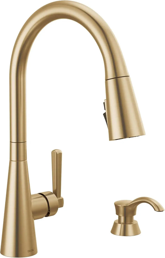 Faucet Boyd Kitchen Faucet with Soap Dispenser, Kitchen Faucets with Pull Down Sprayer Gold, Kitchen Sink Faucet with Magnetic