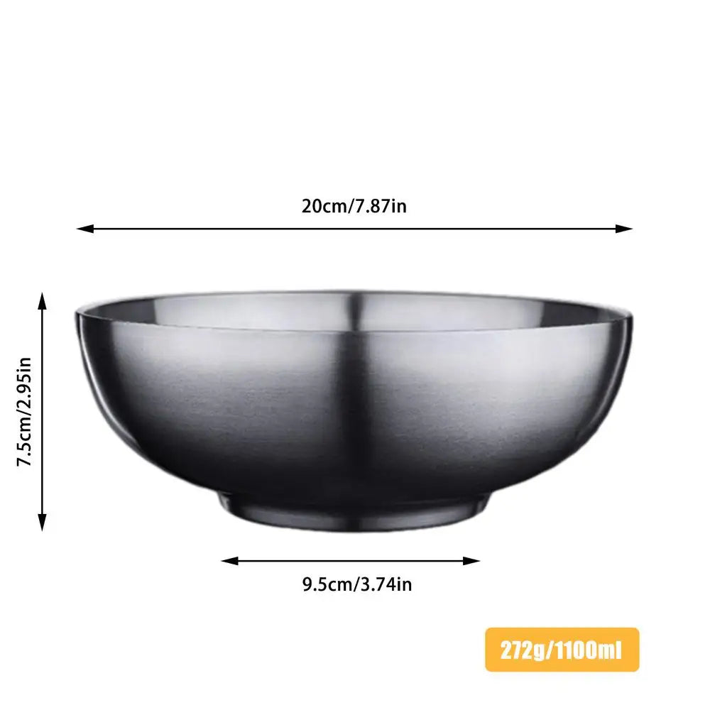 Stainless Steel Gold And Silver Salad Bowl Rice Noodles Lamian Noodles Bowl Kitchen Tableware Food Container