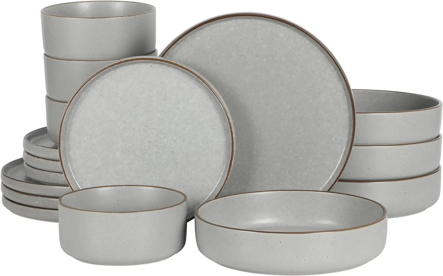 Matisse 16 Piece Double Bowl Dinnerware Set, Cobalt Blue, Service for 4 (16pcs)