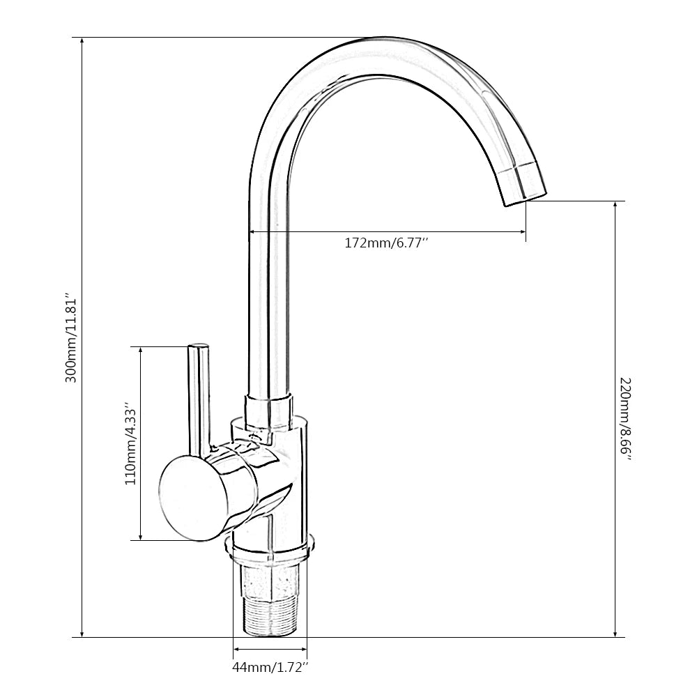 Kitchen Sink Mixer Tap 360 Degree Swivel High Arc Single Lever Bathroom Mixer Faucet Available Chrome Finish Solid Brass with